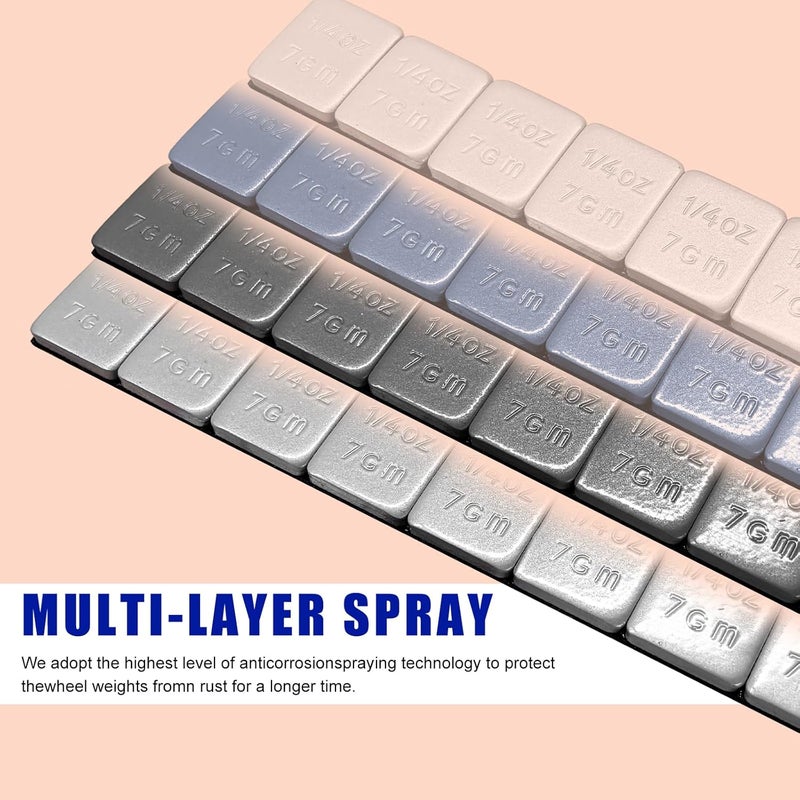 MUQIDA 96PCS 1/4 Oz Adhesive Backed Wheel Weights, 0.25Oz Tire Balancing Wheel Weights with Strong Adhesive, EasyPeel Type Low Profile Tire Weight Strip Box for Car Truck SUV Motorcycle - Image 5